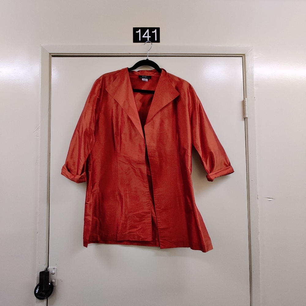 Under Construction silk orange blazer